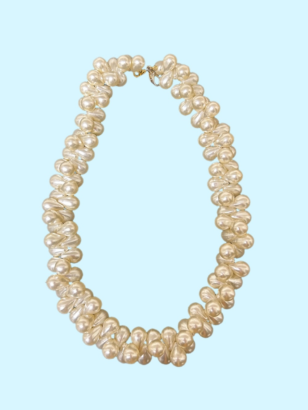 Faux Pearl Cluster Necklace - Cream